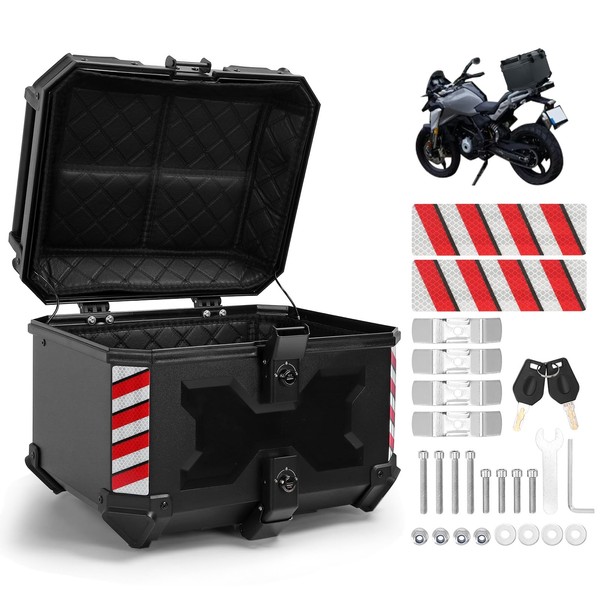 WODHMIEY 45L Motorcycle Trunk Tour Tail Box, Large Luggage Case