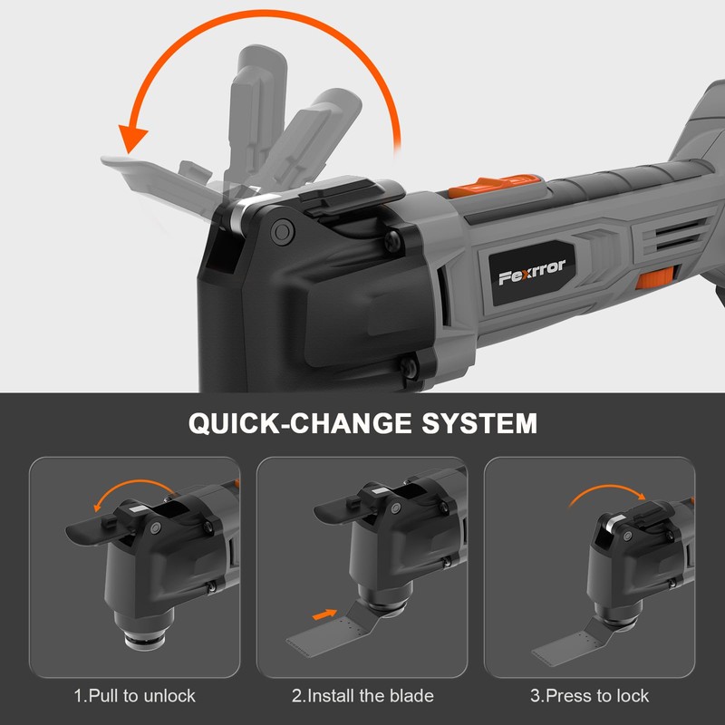 Fexrror Cordless Oscillating Tool, 20V Oscillating Multi Tool Kit with