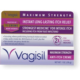 Vagisil Maximum Strength Feminine Anti-Itch Cream with Benzocaine for Women, Hel