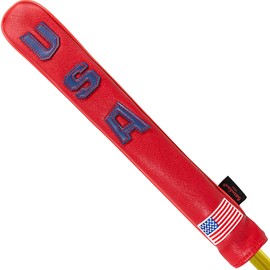 Barudan Golf Patriotic Well Made Red Blue White Leather Alignment Stick Cover Covers Holder 13' Hold at Least 2 Sticks American Flag Sticks Headcover for Callaway Sticks Red
