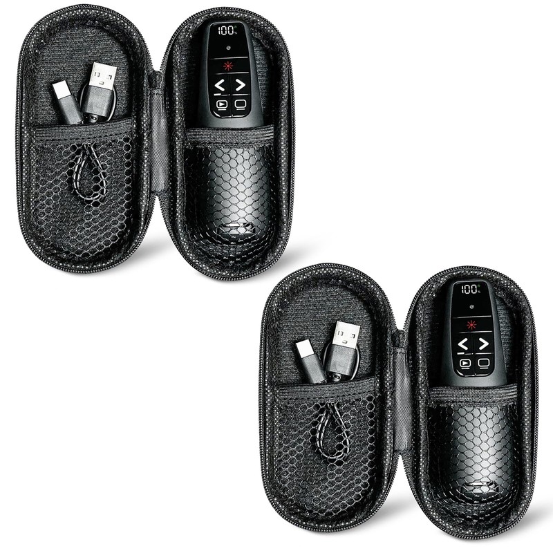 UBUYONE (2 Units) Rechargeable Presentation Clicker with Case, Power Digital