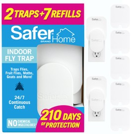 Safer Brand Home SH502-2R7SR 2 Indoor Plug-in Fly Traps for Flies, Fruit Flies, Moths, Gnats, and Other Flying Insects – 2 Traps + 7 Glue Cards