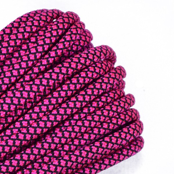Bored Paracord - 10', 25', 50', 100' Hanks of Parachute 550 Cord Type III 7 Strand Paracord - Neon Pink Diamonds - 100 Feet
