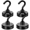 Black Magnetic Hooks, 100 lb Strong Magnet with Hook for