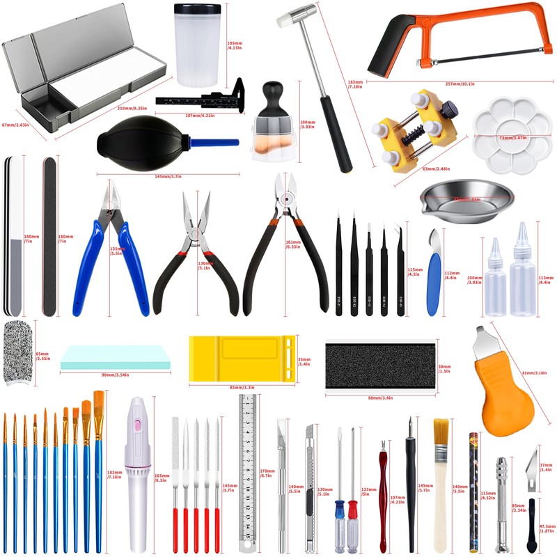 Waltool 75Pcs Modeler Basic Tools Craft Set, Hobby Modeling Tools