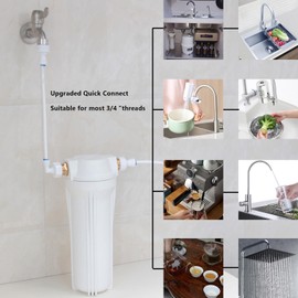 3/4 "external thread straight to 3/8" PE pipe outer diameter push in quick connection, reverse osmosis water filtration hose double joint, pre purifier, water purifier plastic adapter
