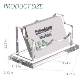 Calendarin Acrylic Business Card Holder for Desk, Clear Business Name Card Display Card Organizer, Morden Desk Accessory Supply for Office, Horizontal, 1-Slot