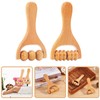 2Pcs Wooden Massage Roller, Back Massage Roller, Muscle Belly Relief Tool for Cellulite/Muscle & Abdomen (Brown)