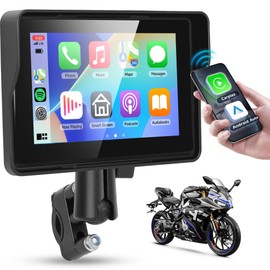 Rimoody Wireless Carplay Motorcycle Android Car, 5 Inch Toucuscreen Portable Carplay Display for Motorcycles, Car Radio for Motorcycles with Airplay/Android Cast/Bluetooth/Navigation/IP67 Waterproof