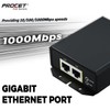 Procet Gigabit PoE++ Injector 90W, IEEE802.3 af/at/bt Compliant 10/100/1000Mbps Industrial