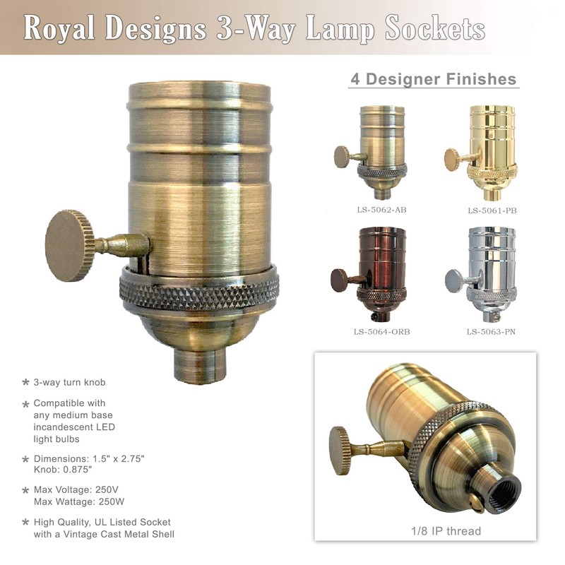 Royal Designs, Inc. Full Range 3 Way Vintage Turn Knob