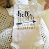 Hello World Newborn Bodysuit With Name