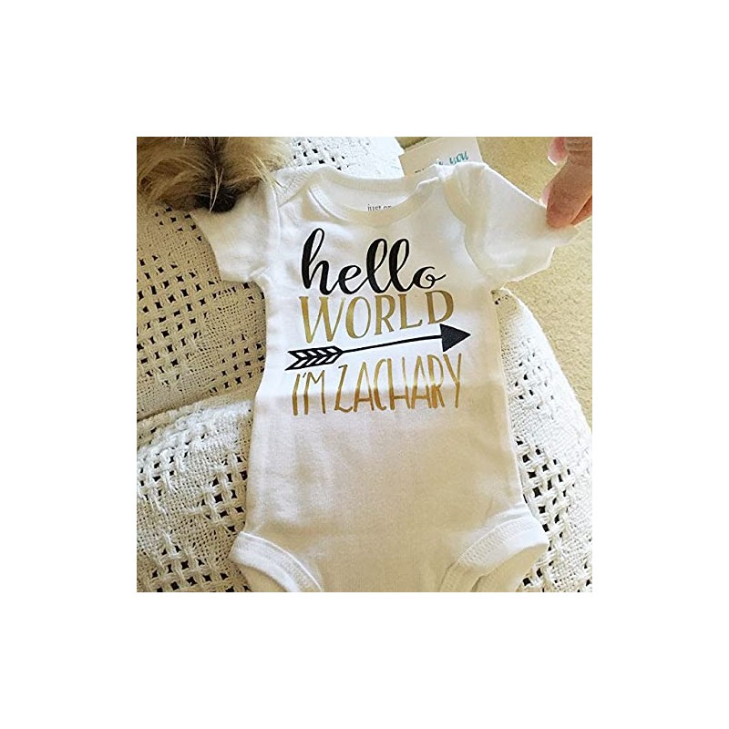 Hello World Newborn Bodysuit With Name
