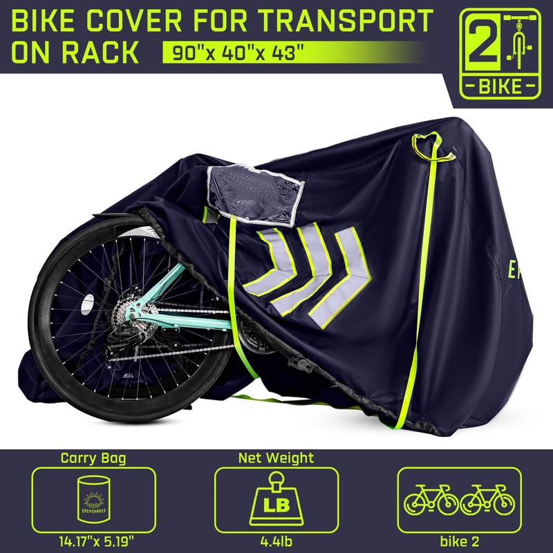 EPCPSHADES Bike Cover for Transport on Rack, Outdoor 2 Bicycle