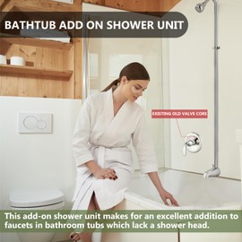 GBBNE Convertor Shower Unit,Spout-Type Add-On Shower Unit,Tub to Shower Conversion Kit,Tub Faucet with Shower Attachment,Polished Chrome