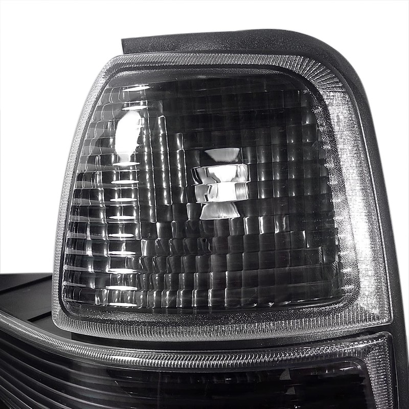 SPEC-D TUNING Black Headlights + Corner Lights Compatible with 1998-2000