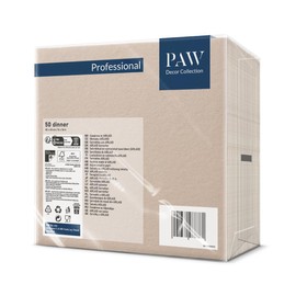 Paw Airlaid Napkins - Fabric-Like (40 x 40 cm) I Pack of 50 I Ideal for Weddings, Christenings, Communion, Birthdays I Fabric Napkins - Plain Beige I Colour: Monocolour Beige