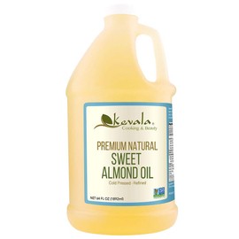 Kevala Almond Oil - Sweet Cold Pressed Almond Oil for Cooking and Beauty Uses, With Mild Nutty Scent and Flavor, Nourishing and Rich in Vitamin E, Made with Carefully Selected Almonds, 64 oz, 1/2 gal