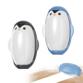 TOEECY 2 Stück Pinguinform Fusselroller Lint Roller Fusselrolle Wiederverwendbar Fusselball Entferner Waschbarer Fusselentferner Tragbarer Klebriger Haarrollerball ür Kleidung（Schwarz+Blau）