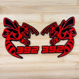 UsaStandard 392 Hornet Badges Emblem BEE 2 RED/BLACK BADGES Fender Angry  Aggressive