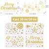 4 Sheets Christmas Window Stickers Gold Glitter Christmas Window Clings