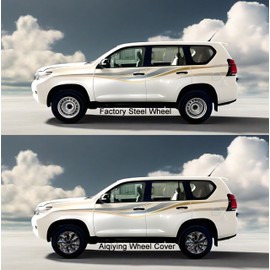 Hubcap Wheel Cover Replacement R15 Hub Caps Universal-Fit Steel Wheel Rim Cover ABS Material Exterior Accessories for Car Truck SUV -Set of 4（15-inch，Black）