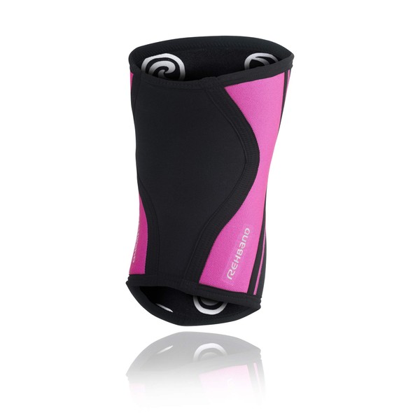 Rehband Rx Knee Support - 3mm - Black/Pink - Large - 1 Sleeve