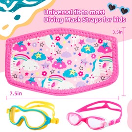 AMUSEPROFI Neoprene Diving Mask Strap Cover for Kids – Diving Mask Slap Straps - Neoprene Cover for Dive and Snorkel Masks, Pink-white, Medium