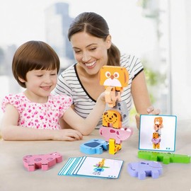 FARSEE 10 Juegos de apilamiento de Animales para niños, Juguetes de Equilibrio, Bloques Montessori, Bloques de construcción para niños, hogar, Fiesta, etc.