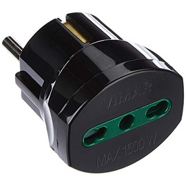 VIMAR Power Supply Plug Schuko Socket 10/16 Black