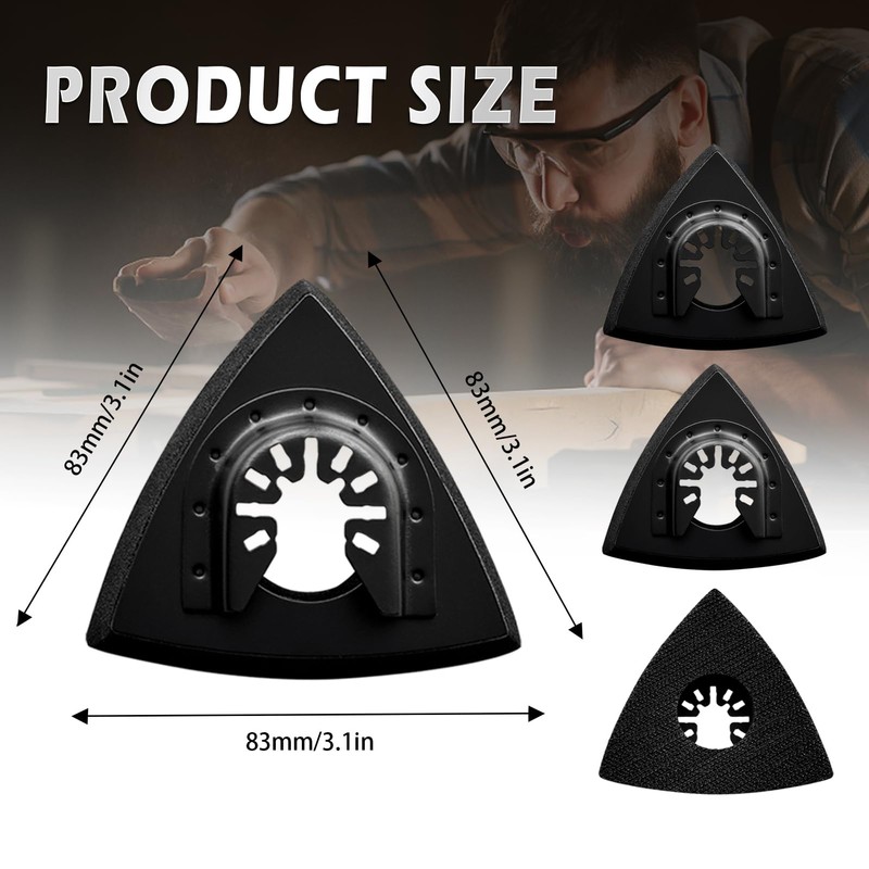 4-Pack Triangle Oscillating Sanding Pads – 3-1/8 Inch Hook &