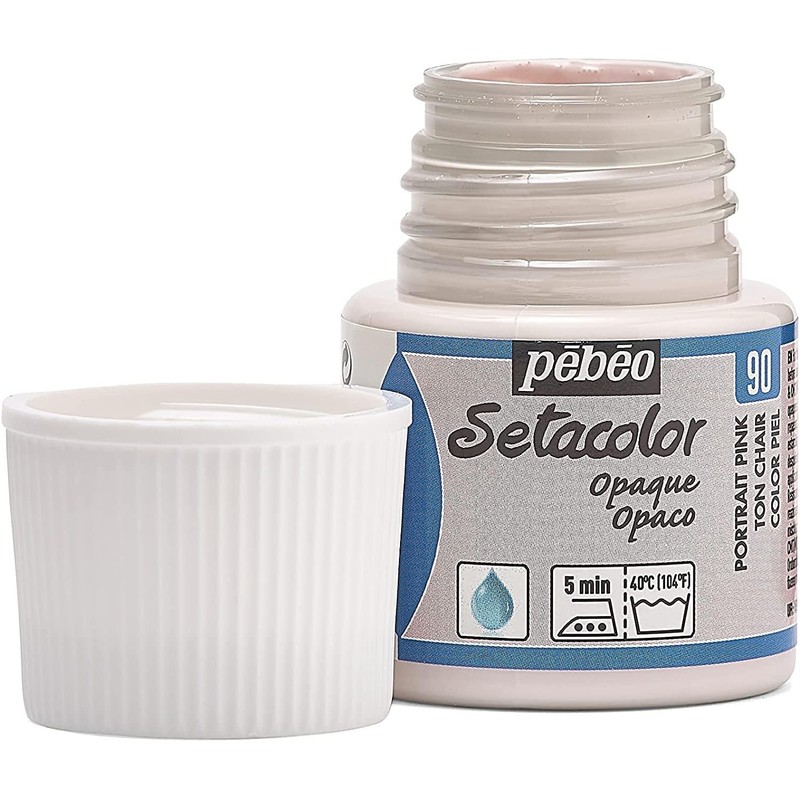 PEBEO Setacolor Opaque Fabric Paint 45-Milliliter Bottle, Portrait Pink,Portrait Pink,