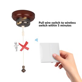Black Kinetic Wireless Switch Kit, IP65 Waterproof Push Button Switch, On/Off For Lights (Black RF Version Switch Kit)