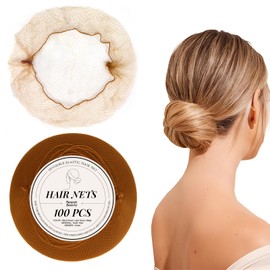 Hair Net 100Pcs 20Inch Packed Individually High Elastic Nylon Edge Invisible Hair Nets for Women Buns Food Service Dancer Cooking Wigs(100Pcs,Light Brown) | MaopaoBeauty