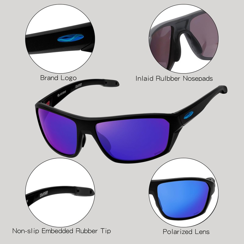 WIESMANN Polarized Sports Sunglasses for Men Women Running Cycling Fishing