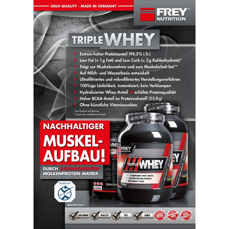 Rey Nutrition Triple Whey Neutral Tub, Pack of 1 (1