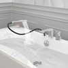 Hoimpro Deck Mount Bathtub Faucet Set, Polished Chrome Widespread Tub
