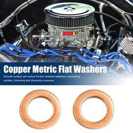 sourcing map 20 x Copper Seals Car Copper Washers Flat Washers Rings 6 mm