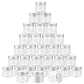 YAYODS Pack of 30 Cream Jars for Filling 50 ml - Cream Jar for Filling - Ointment Jar 50 ml Plastic - Empty Cream Container Reusable - Small Jars with Lid for Make-up, Creams and Lotions