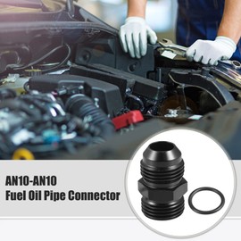 A ABSOPRO 4 pieces AN10 to AN10 fuel distributor adapter screw connection, black