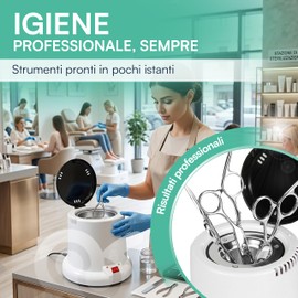 Tempo di Saldi Sterilizzatore Estetica Professionale al Quarzo per Attrezzi Unghie e Ferri - Autoclave a Secco a Caldo con Sfere Incluse, Riscaldamento Rapido 100W per Estetista e Parrucchiere