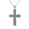 Jewelry Trends Sterling Silver Cross Pendant with Green Created Malachite