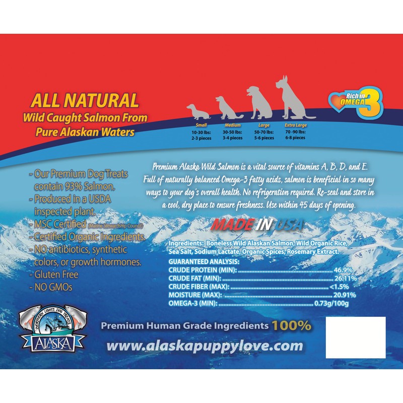 Alaska Puppy Love Wild Alaskan Salmon Jerky 1oz