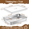 TeamFar Stainless Steel Lasagna Pan with Lid, 12.4x9.8x2 Inch Baking