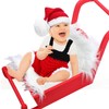 Velmitten 3 Set Christmas Newborn Photography Props Mini Red Sleigh