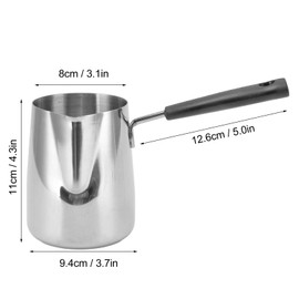 Turkish Coffee Pot, Milk Warmer for Coffee, Turkish Coffee Decanter Stainless Steel Espresso Decanter Turkish Warmer Coffee Pot(600ML)