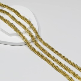 Length 22Yards 0.8cm/0.3in Wide Gold Fabric Decorative Lace Webbing for All Kinds of Sewn Garments, Curtains, Sewing and DIY Crafts Lamps Furniture Decoration (Gold - 0.8)