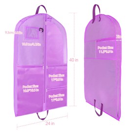 OSDUE Children's Clothing Bag, Children's Garment Bag with 5 Pockets, Foldable Children's Garment Bag, Short Clothing Hanging Cover for Easy Organisation for Dancers, Performances, Beauty Pageants,