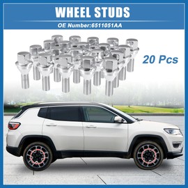 A ABSOPRO 20 Pcs Car Wheel Lug Bolts Replace No.6511051AA for Jeep Compass 2.4L 2017-2023 for Jeep Cherokee M12x1.25 Wheel Studs Wheel Bolts for Wheel Spacers Item Replacement