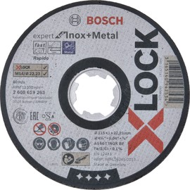 Bosch Professional Expert Straight Cutting Disc (for Stainless Steel and Metal, X-LOCK, Diameter 115 mm, Bore Diameter: 22.23 mm, Thickness: 1 mm)